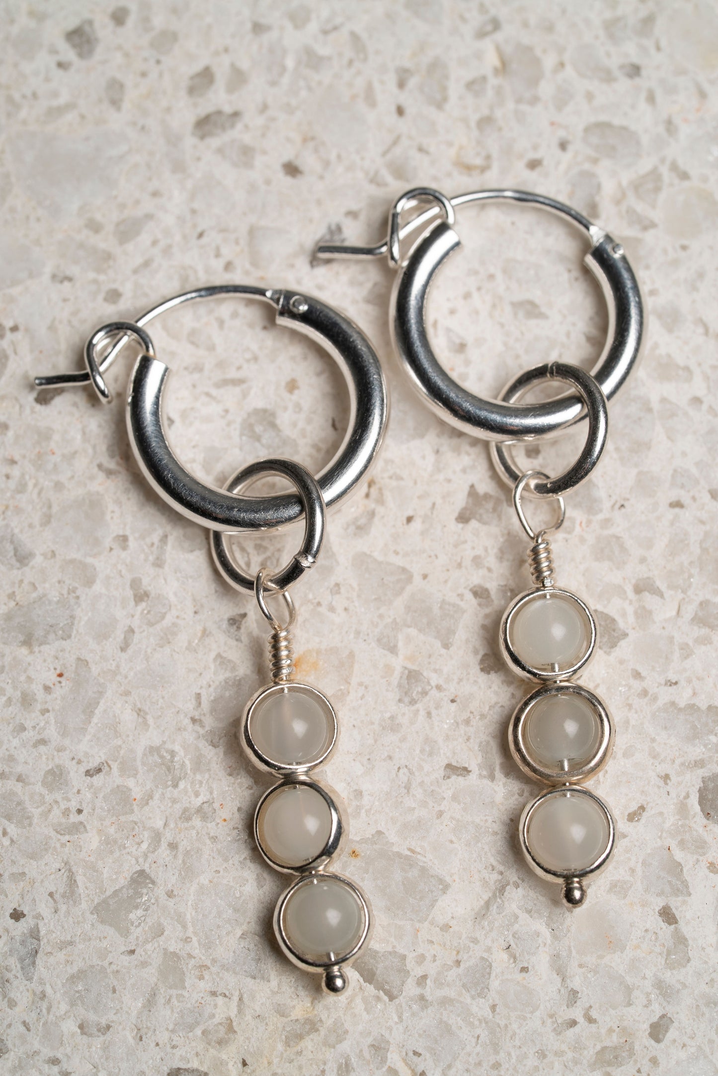 Moonstone Trio Dangle Earrings