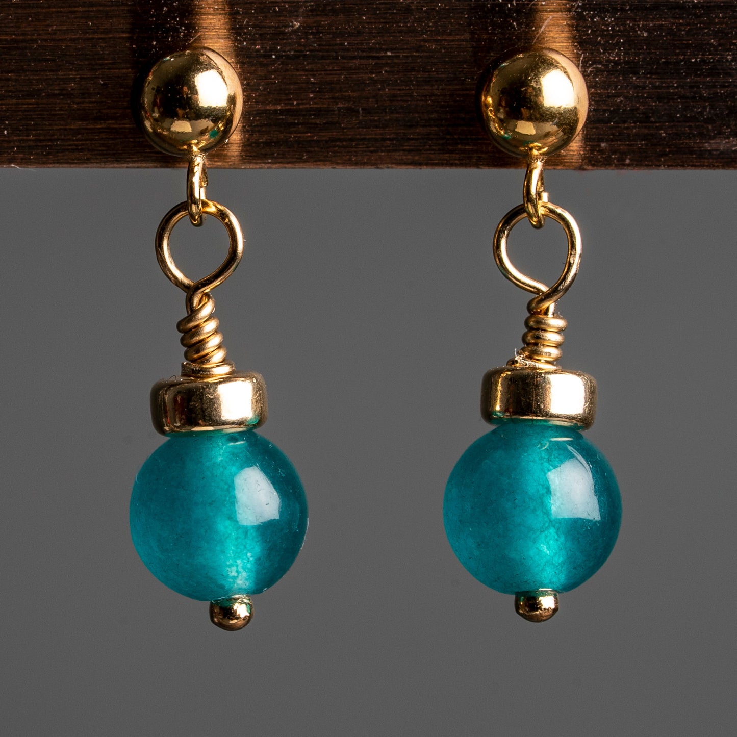 Aqua Jade Alma Dangle Earrings