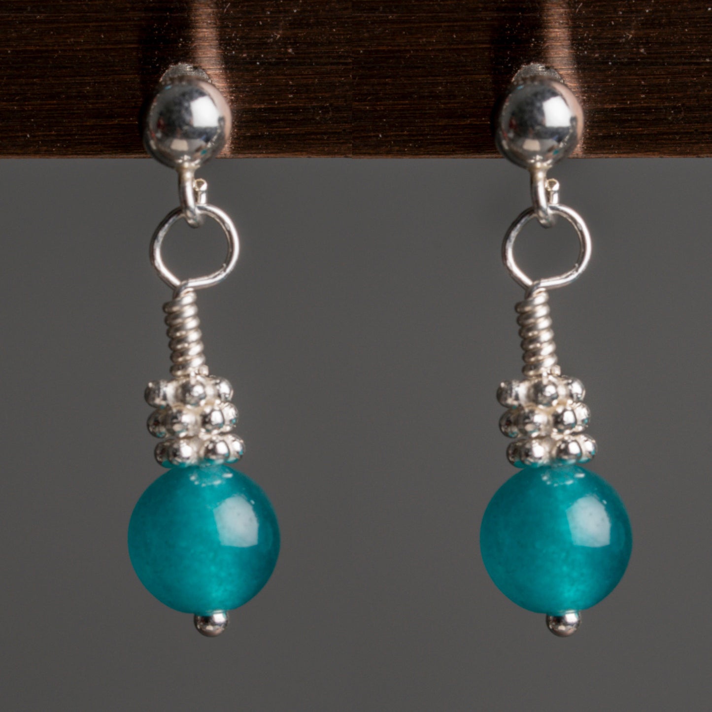 Aqua Jade Alma Dangle Earrings