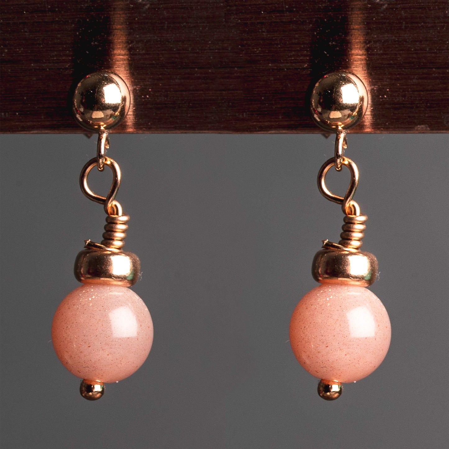 Pink Moonstone Alma Dangle Earrings